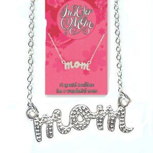 Mom silver necklace carded extender pendant grandmother 18" perfect gift New